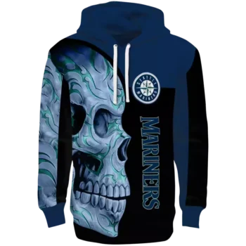 Seattle Mariners Skull Hoodie Navy Blue Black – MLB Fan Gear