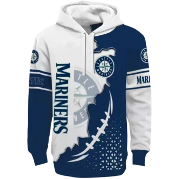 Seattle Mariners Navy Blue White Hoodie with Triangular Pattern