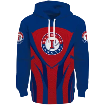 Texas Rangers Blue Black Hoodie with Concentric Lines Design