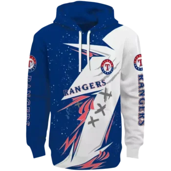Texas Rangers Blue White Hoodie – Dynamic Slash Design