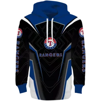 Texas Rangers Blue Black Hoodie with Futuristic Design