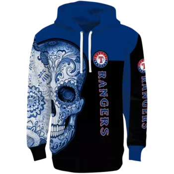 Texas Rangers Blue Black Sugar Skull Hoodie – MLB Fan Apparel