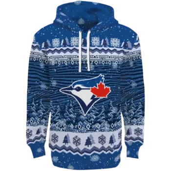 Toronto Blue Jays Hoodie – Blue Christmas Tree Design