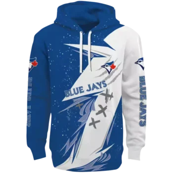 Toronto Blue Jays Blue & White Dynamic Slash Hoodie
