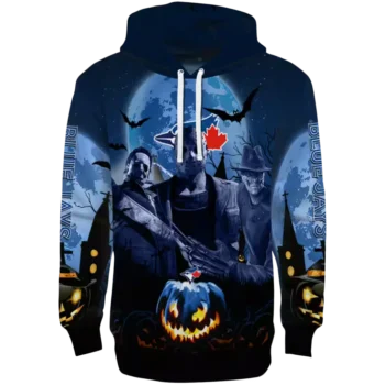 Toronto Blue Jays Halloween Hoodie - Blue & Black Pullover