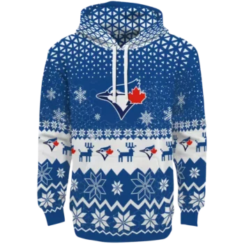 Toronto Blue Jays Blue Hoodie with Reindeer Design – Holiday Wear