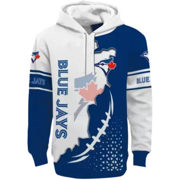 Toronto Blue Jays Blue White Hoodie with Triangular Pattern