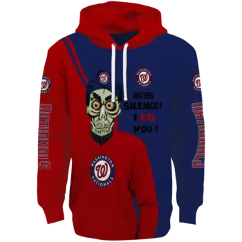Washington Nationals Red Hoodie with Achmed Skull Design