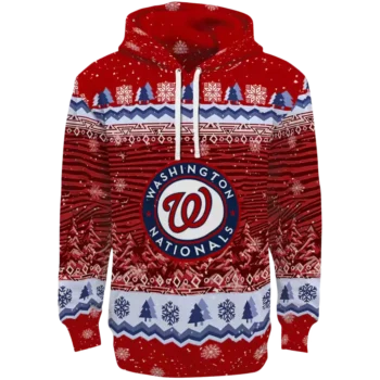 Washington Nationals Red Hoodie – Christmas Trees Design