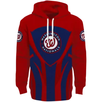 Washington Nationals Red Black Hoodie with Concentric Lines Design