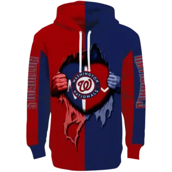 Washington Nationals Red Hoodie with Heartbeat Graphic – Men’s Fan Gear
