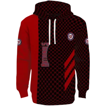 Washington Nationals Red Hoodie with Monogram Pattern - Men's & Women's