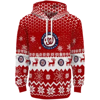 Washington Nationals Red Reindeer Hoodie – Holiday Team Sweatshirt