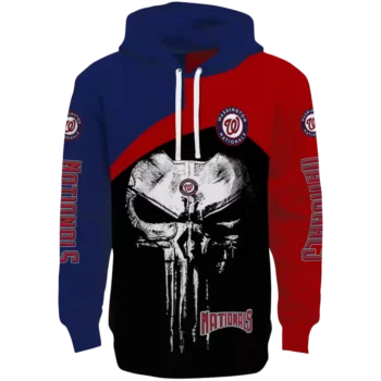 Washington Nationals Punisher Skull Hoodie – Blue & Black Design