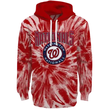 Washington Nationals Red Tie Dye Hoodie – Stylish MLB Fan Gear