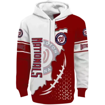 Washington Nationals Red White Triangular Pattern Hoodie