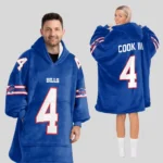 Nfl Buffalo Bills Blanket Hoodie James Cook Iii Blue 1