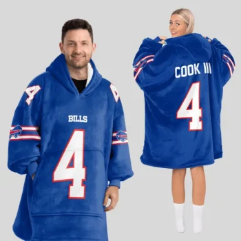 Nfl Buffalo Bills Blanket Hoodie James Cook Iii Blue 1