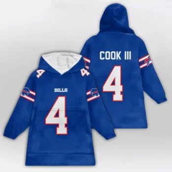 Nfl Buffalo Bills Blanket Hoodie James Cook Iii Blue 2