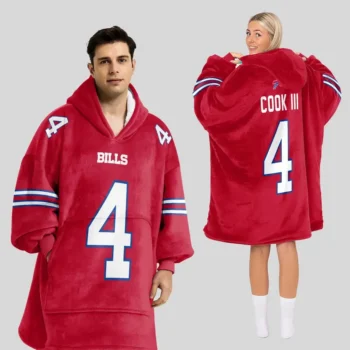 Nfl Buffalo Bills Blanket Hoodie James Cook Iii Red 1