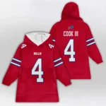 Nfl Buffalo Bills Blanket Hoodie James Cook Iii Red 1
