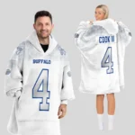 Nfl Buffalo Bills Blanket Hoodie James Cook Iii White 1