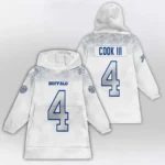 Nfl Buffalo Bills Blanket Hoodie James Cook Iii White 1