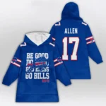 Nfl Buffalo Bills Blanket Hoodie Josh Allen Blue 1