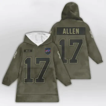 Nfl Buffalo Bills Blanket Hoodie Josh Allen Olive 2