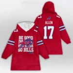 Nfl Buffalo Bills Blanket Hoodie Josh Allen Red 1