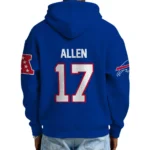 Nfl Buffalo Bills Quarter Zip Waffle Hoodie Josh Allen Navy 1