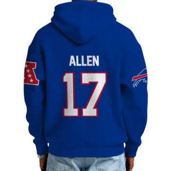 Nfl Buffalo Bills Quarter Zip Waffle Hoodie Josh Allen Navy 2