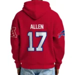 Nfl Buffalo Bills Quarter Zip Waffle Hoodie Josh Allen Red 1
