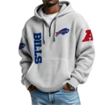 Nfl Buffalo Bills Quarter Zip Waffle Hoodie Josh Allen White 1
