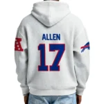 Nfl Buffalo Bills Quarter Zip Waffle Hoodie Josh Allen White 1