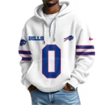 Nfl Buffalo Bills Quarter Zip Waffle Hoodie Keon Coleman 1