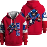Nfl Buffalo Bills Quarter Zip Waffle Hoodie Red 1