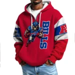 Nfl Buffalo Bills Quarter Zip Waffle Hoodie Red 1