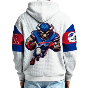 Nfl Buffalo Bills Quarter Zip Waffle Hoodie White 2