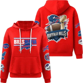 Nfl Buffalo Bills Waffle Hoodie Pride And Power Red 1