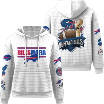 Nfl Buffalo Bills Waffle Hoodie Pride And Power White 1