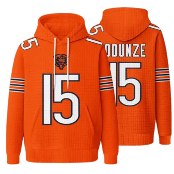 Nfl Chicago Bears Waffle Hoodie Rome Odunze 1