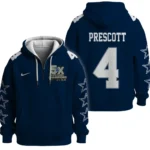Nfl Dallas Cowboys Quarter Zip Waffle Hoodie Dak Prescott 1