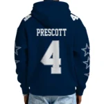 Nfl Dallas Cowboys Quarter Zip Waffle Hoodie Dak Prescott 1