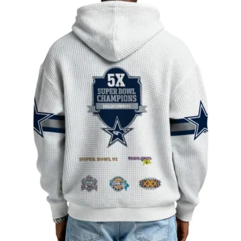 Nfl Dallas Cowboys Quarter Zip Waffle Hoodie Super Bowl Champions 2