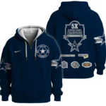 Nfl Dallas Cowboys Quarter Zip Waffle Hoodie Super Bowl Champions Team 1