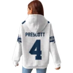 Nfl Dallas Cowboys Waffle Hoodie Dak Prescott White 1