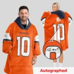 Nfl Denver Broncos Blanket Hoodie Bo Nix Autographed 1
