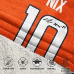 Nfl Denver Broncos Blanket Hoodie Bo Nix Autographed 1
