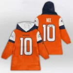Nfl Denver Broncos Blanket Hoodie Bo Nix Autographed 1